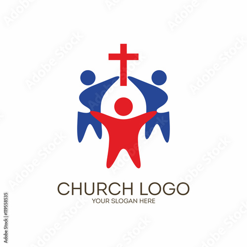 Church logo. Christian symbols. Unity in Jesus Christ.