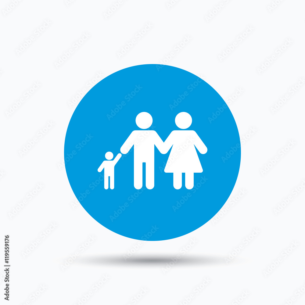 Family icon. Father, mother and child sign. Family icon. Father, mother and child sign.
