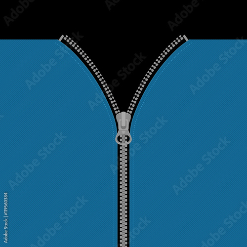 Zipper Flat Vector Illustration