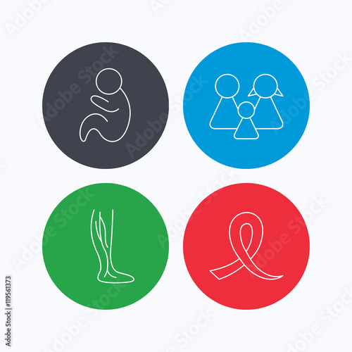 Family, pediatrics and phlebology icons.