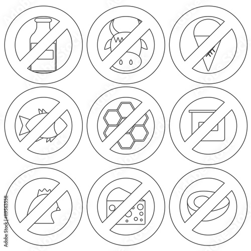 Vector food prohibited for vegans