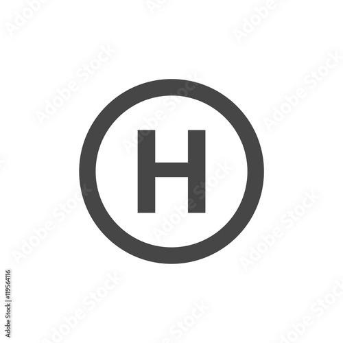 Helipad color icon, Flat Helicopter Platform icon