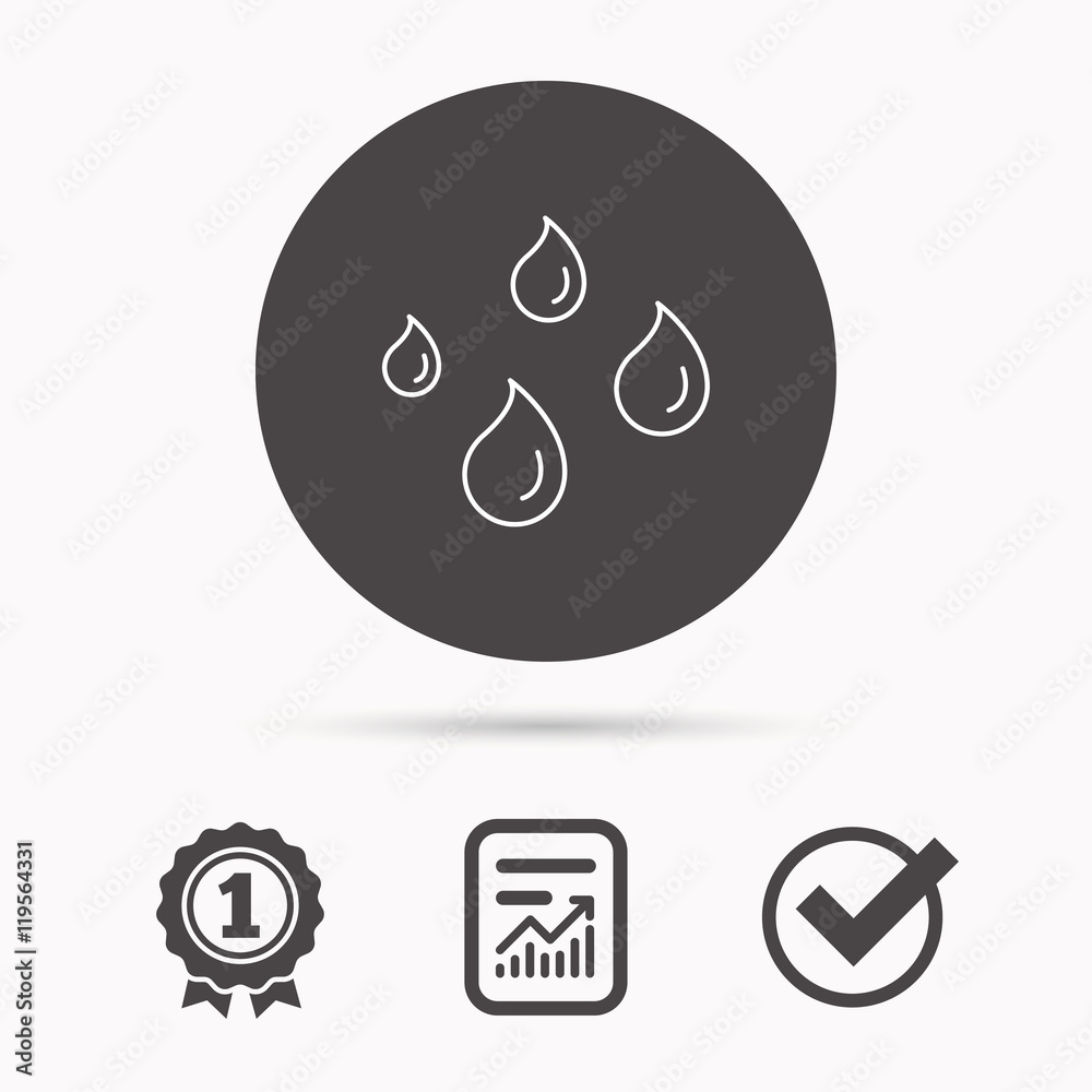 Water drops icon. Rain or washing sign. Water drops icon. Rain or washing sign.
