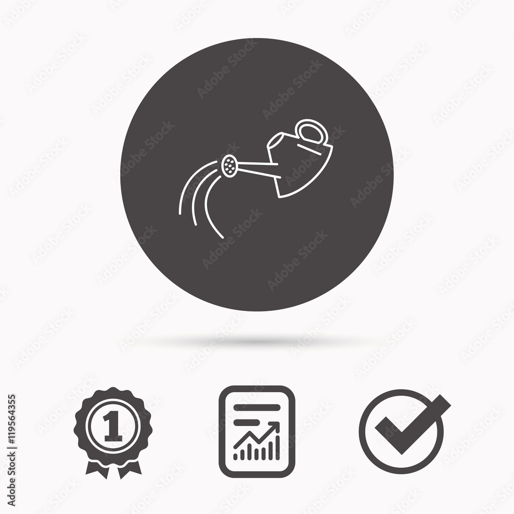 Watering can icon. Gardener equipment sign. Watering can icon. Gardener equipment sign.