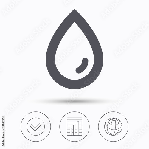 Water drop icon. Natural aqua sign.