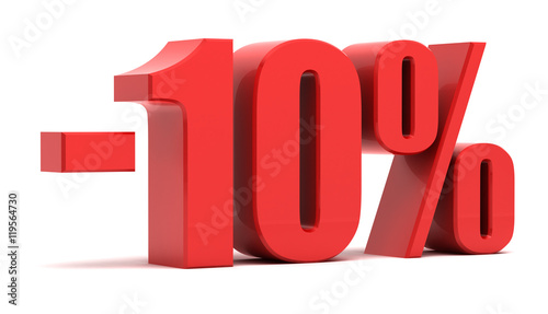 10 percent discount 3d text photo