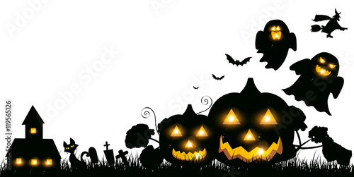 ハロウィン　かぼちゃ　お化け　背景