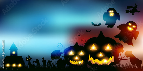 ハロウィン　かぼちゃ　お化け　背景