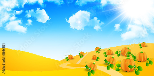 ハロウィン　かぼちゃ　紅葉　背景