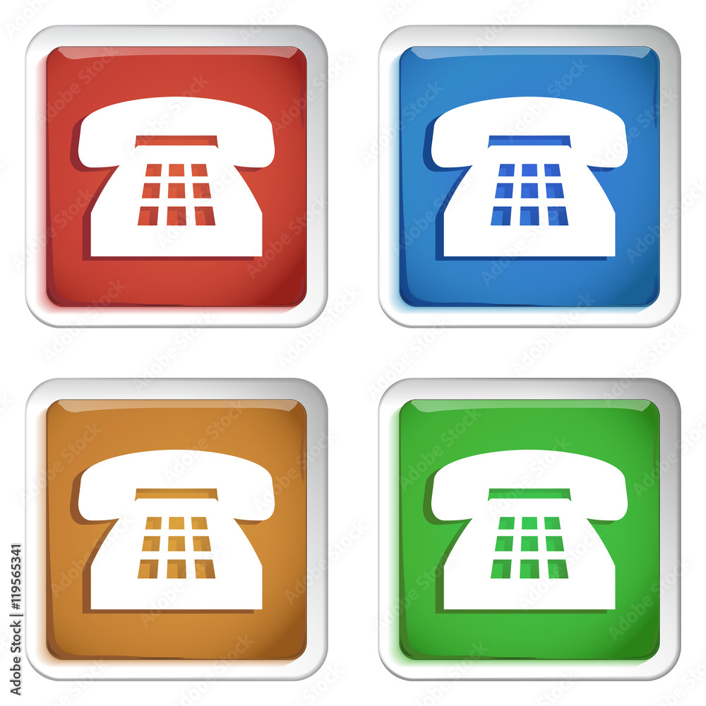 ikona kwadratowy plastikowy przycisk wektor