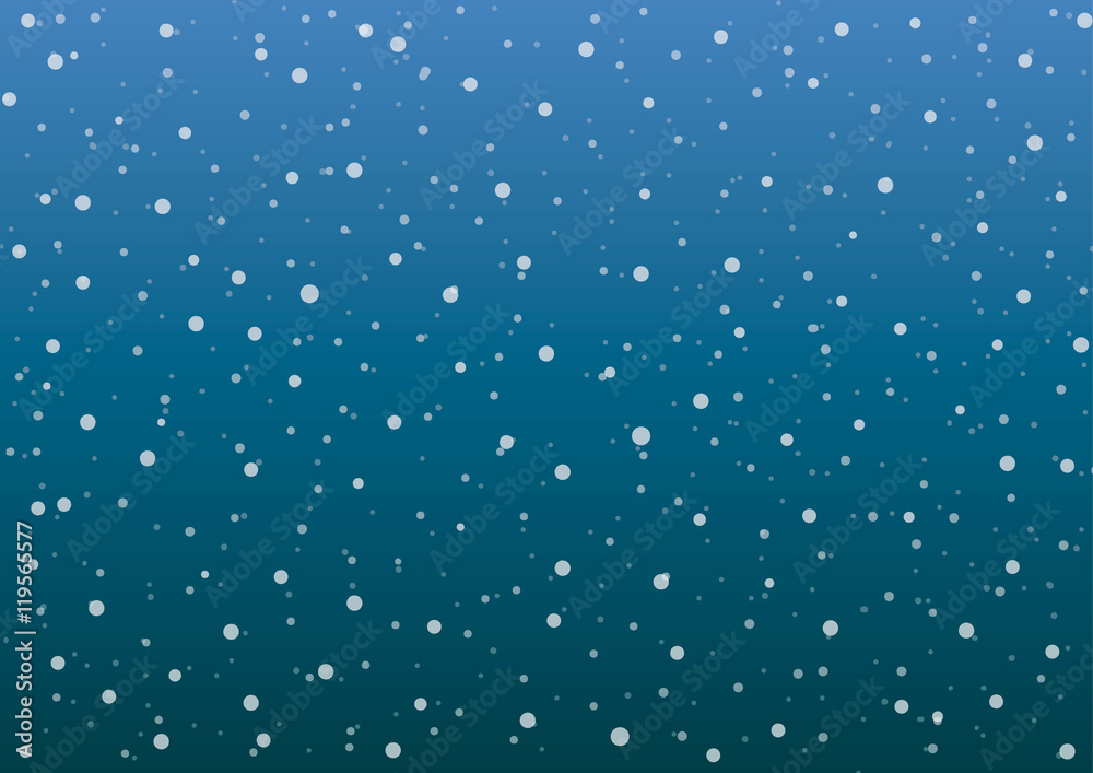 Vector illustration. Falling snow on a blue background.