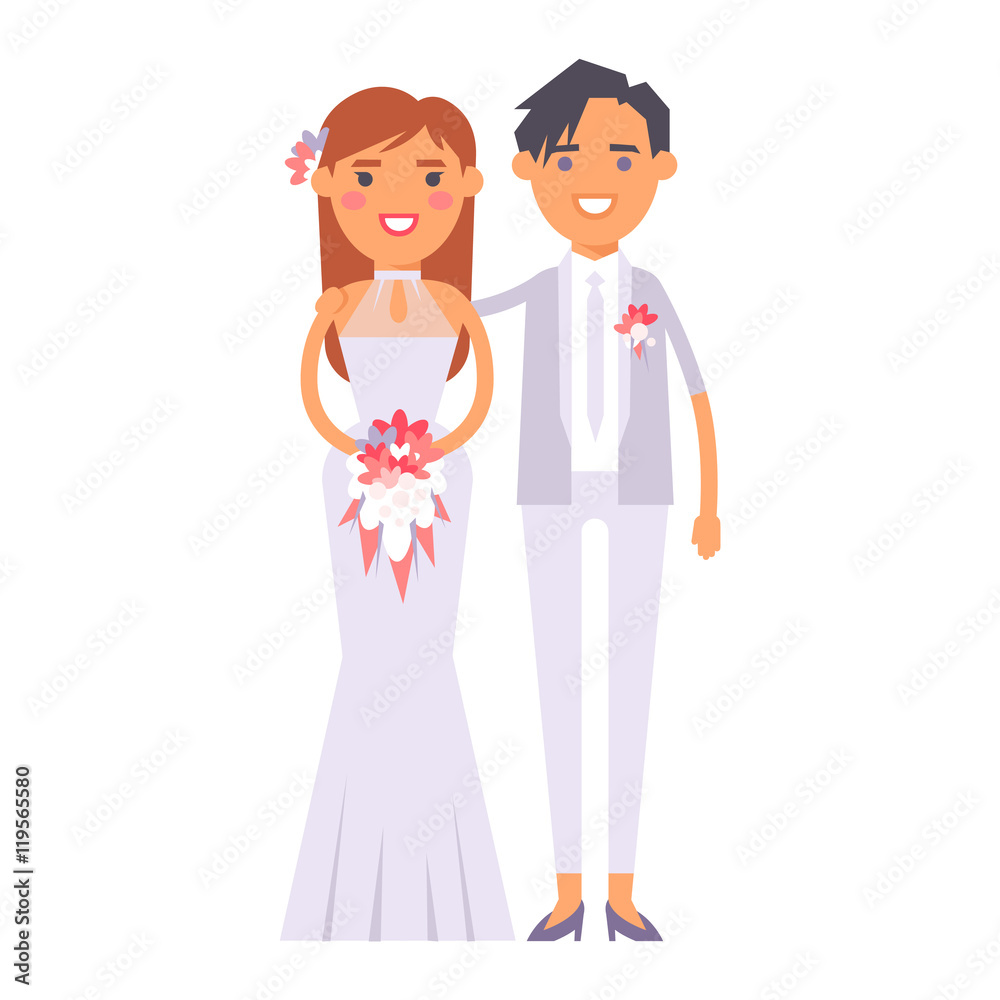 Wedding lesbian couples vector characters Wedding lesbian couples vector characters