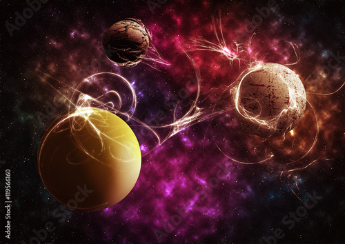 Fototapeta Naklejka Na Ścianę i Meble -  Planets and nebula outer space