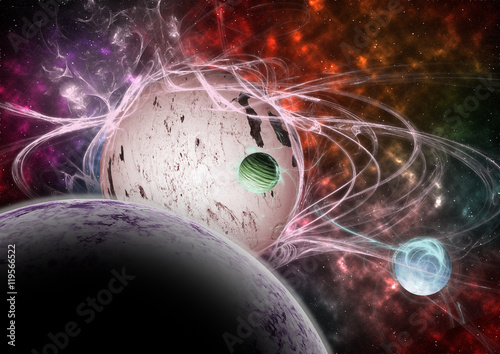 Fototapeta Naklejka Na Ścianę i Meble -  Planets and nebula outer space