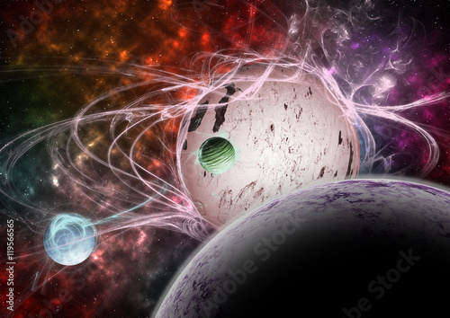 Fototapeta Naklejka Na Ścianę i Meble -  Planets and nebula outer space