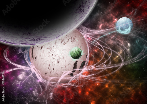 Fototapeta Naklejka Na Ścianę i Meble -  Planets and nebula outer space