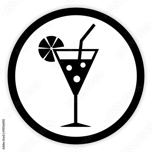 Cocktail glass button.