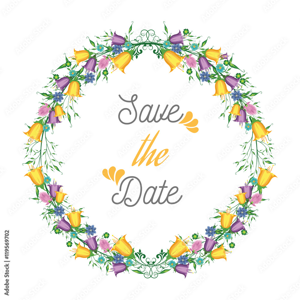 Obraz premium Vector flowers frame