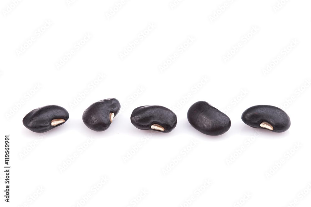 Close up black beans isolated on white Close up black beans isolated on white