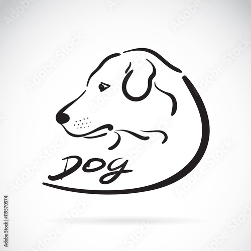 Vector of a dog head logo on white background. Dog labrador Icon