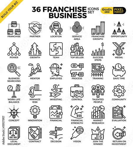 Franchise business icons