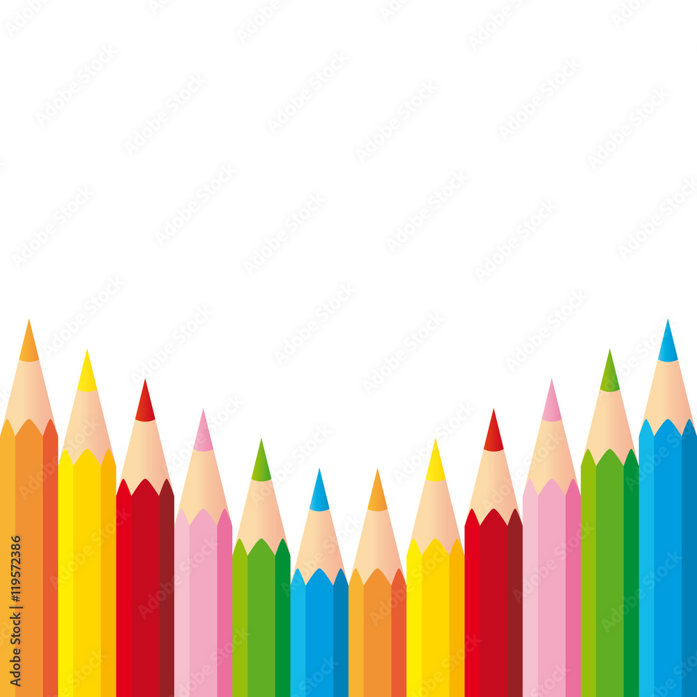 Set of colorful pencils on white background Set of colorful pencils on white background