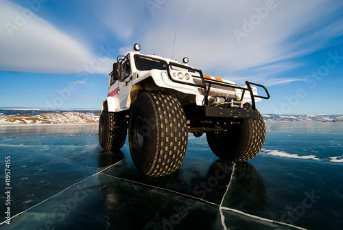 Bigfoot vehicle on the black ice