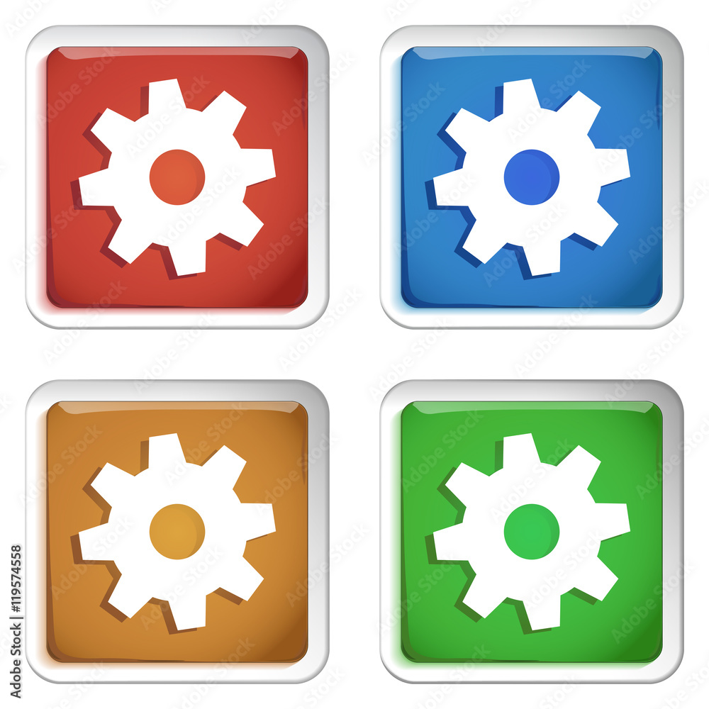 ikona kwadratowy plastikowy przycisk wektor