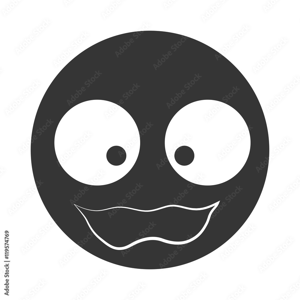Fototapeta premium silhouette face emoticon scared silhouette isolated vector illustration eps 10