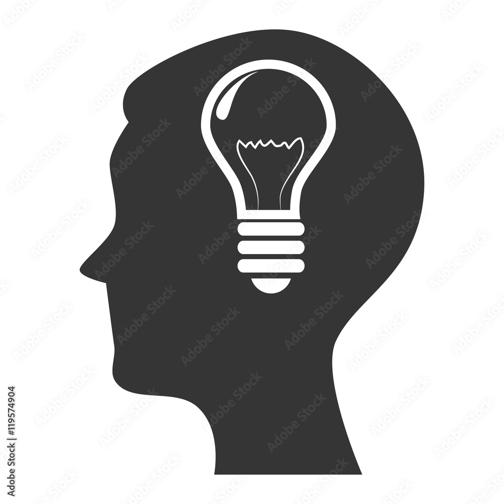 silhouette head idea profile isolated vector illustration eps 10