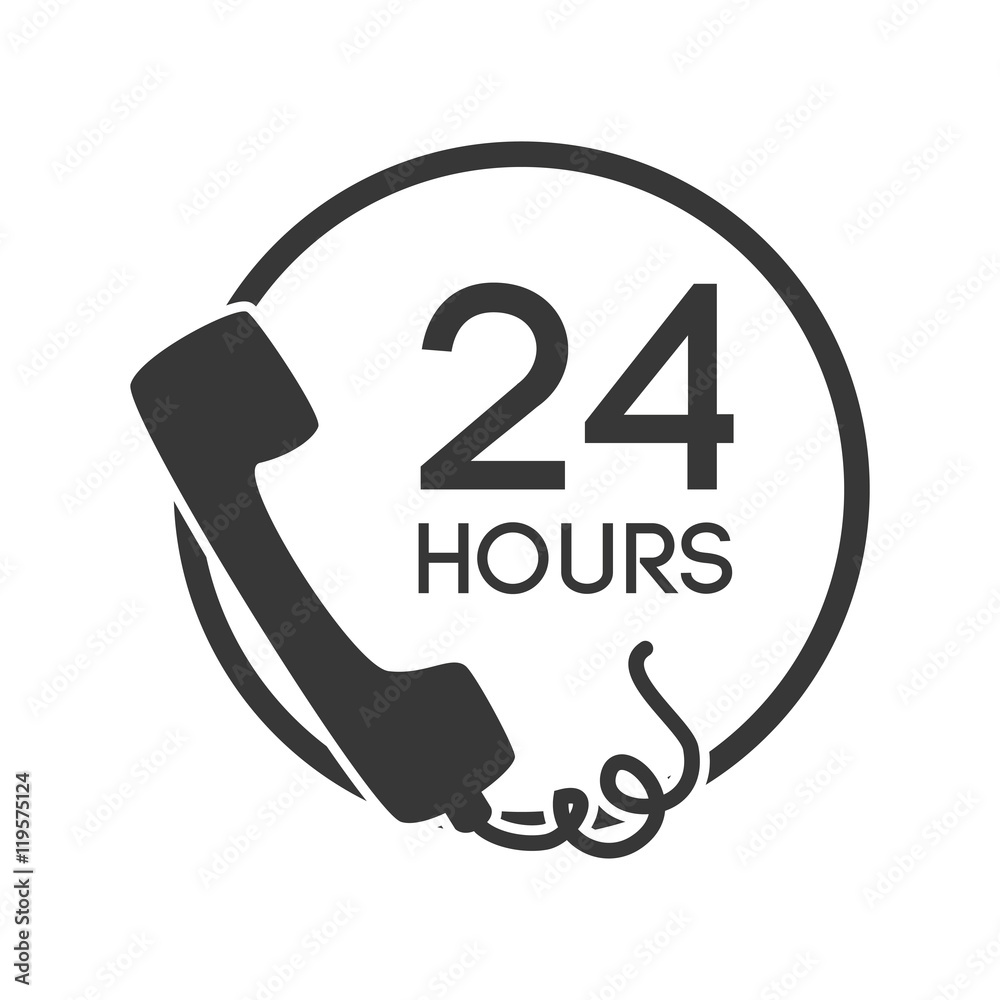 telephone serivce 24 hours isolated vector illustration eps 10 telephone serivce 24 hours isolated vector illustration eps 10