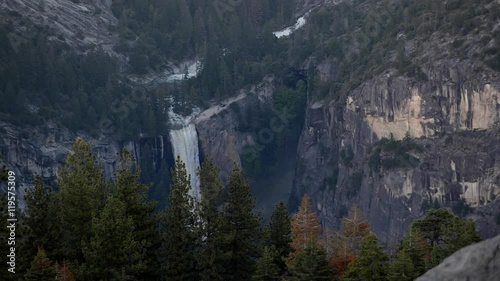 Nevada and Vernal Falls as seen from the Glacier Point Yosemite National Park California USA photo