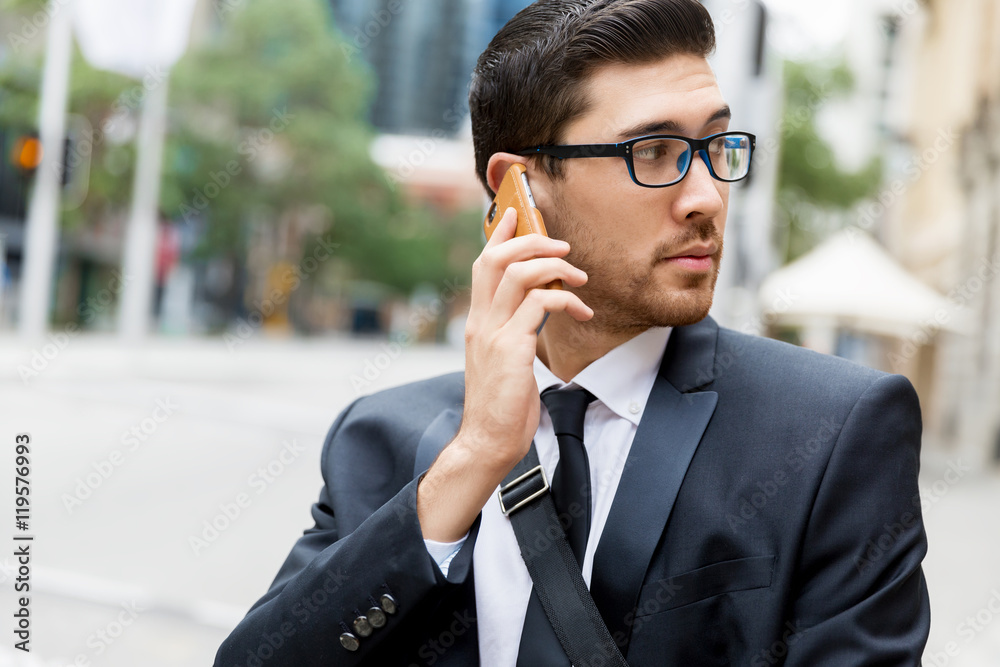 Portrait of handsome businessman outdoor