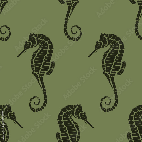 seamless pattern made from seahorses