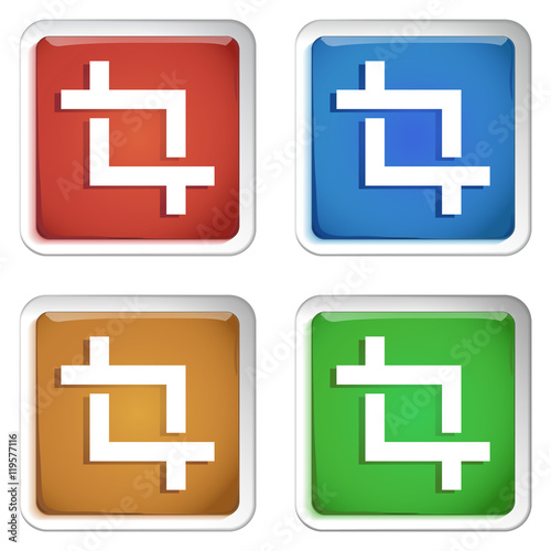 ikona kwadratowy plastikowy przycisk wektor