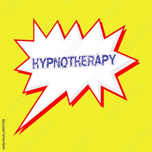 Wallpaper Mural HYPNOTHERAPY blue wording on Speech bubbles Background yellow white Torontodigital.ca
