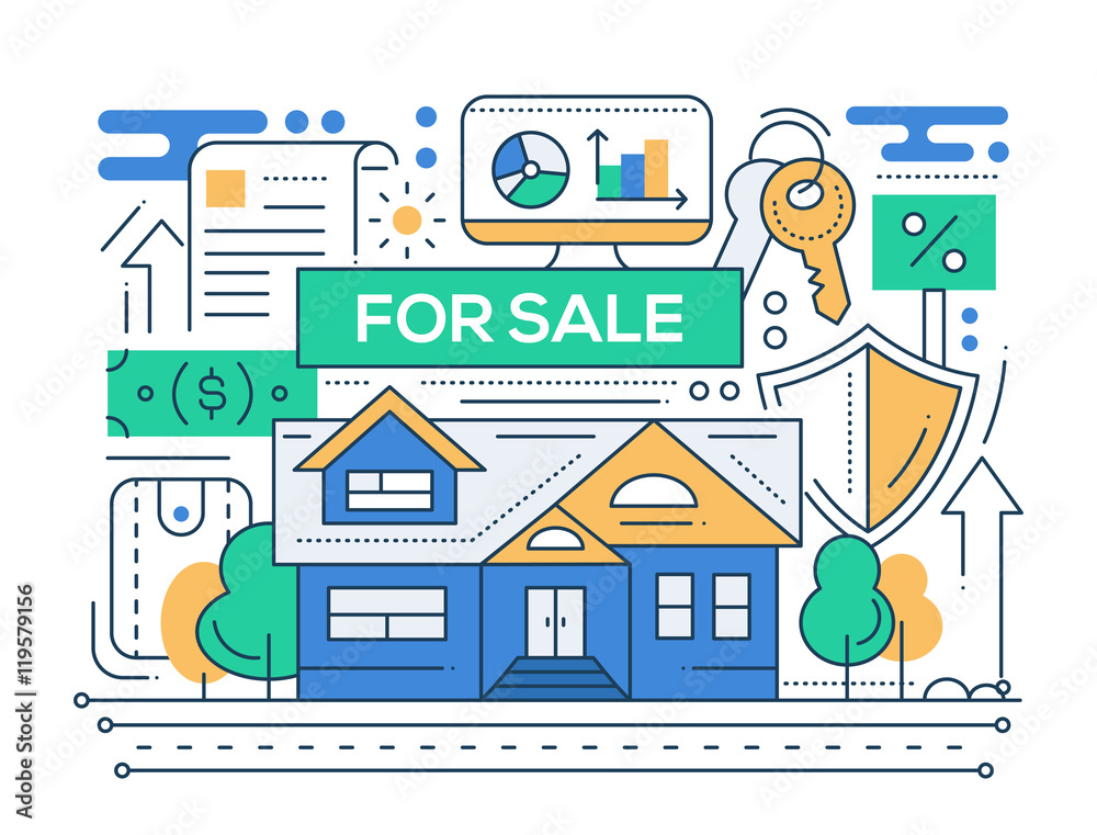 Real Estate - line design composition Real Estate - line design composition