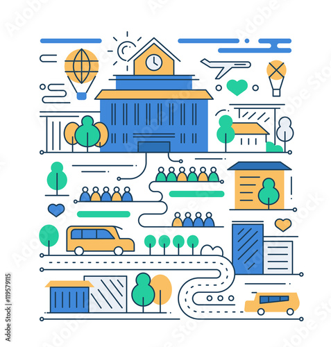 City Life - line design composition