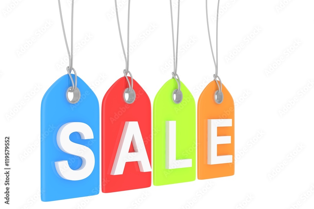 Colorful isolated sale labels on white background. Price tags. Special offer and promotion. Store discount. Shopping time. 3D rendering. Colorful isolated sale labels on white background. Price tags. Special offer and promotion. Store discount. Shopping time. 3D rendering.