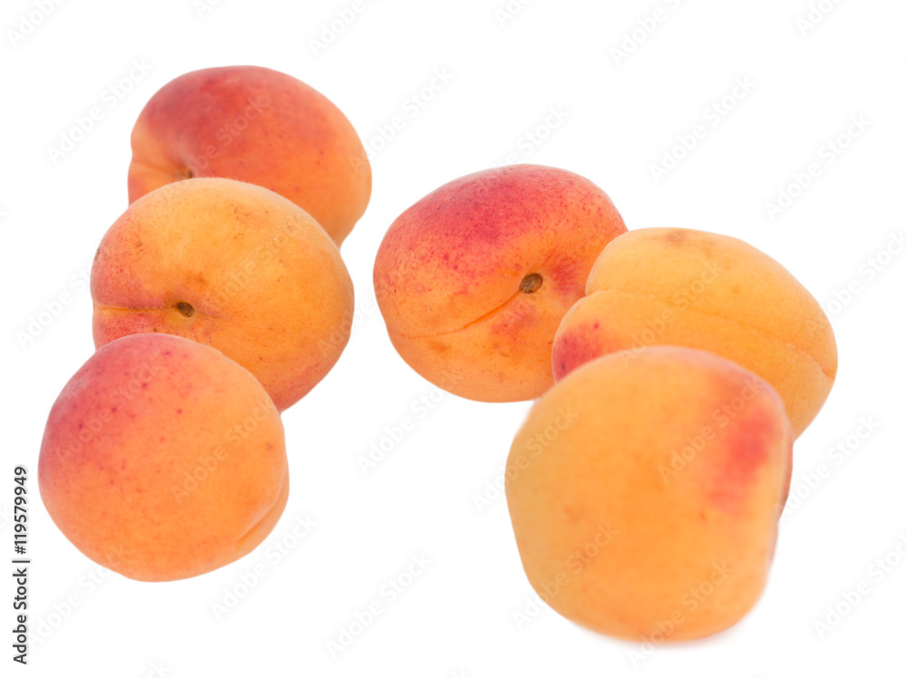 Ripe apricots on a white background Ripe apricots on a white background