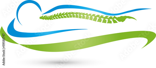 Rücken, Wirbelsäule, Orthopädie, Massage Logo