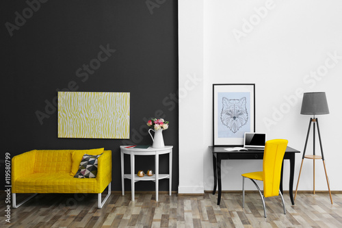 Modern room interior with s...