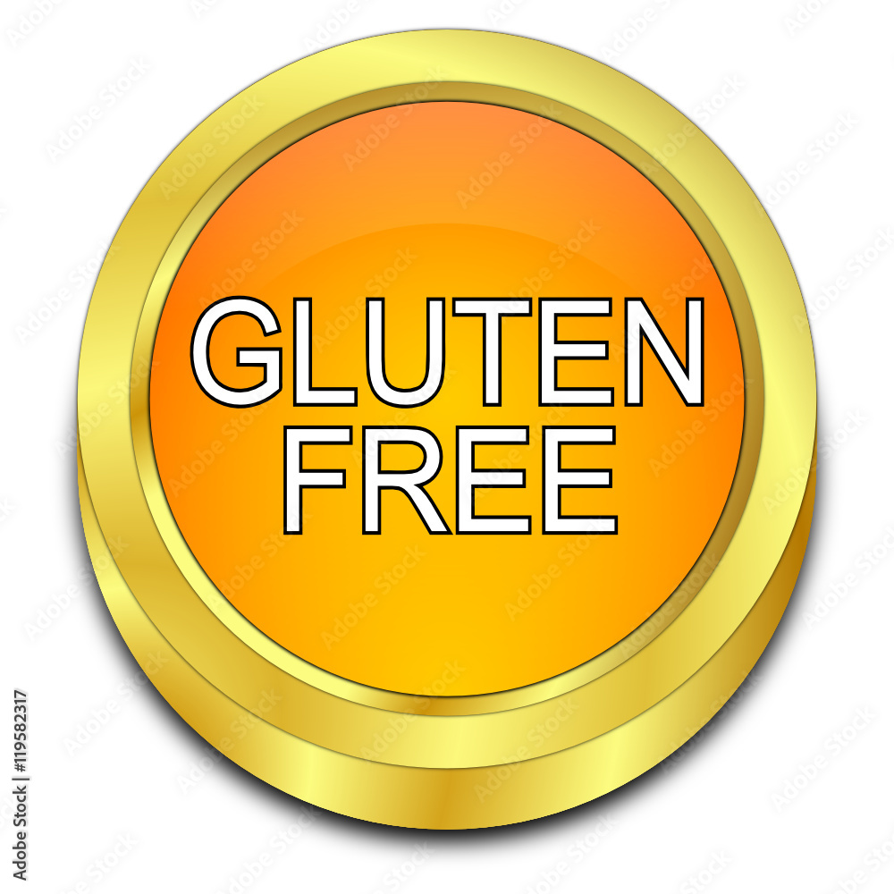 Gluten free Button - 3D illustration Gluten free Button - 3D illustration