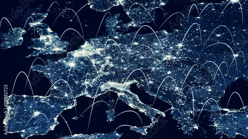 Fototapeta Naklejka Na Ścianę i Meble -  Physical Europe map illustration. map illustration. Elements of this image furnished by NASA