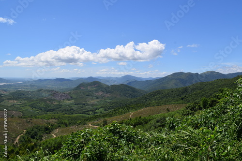 aerial view of hills and mountains in Gia Lai, vietnam