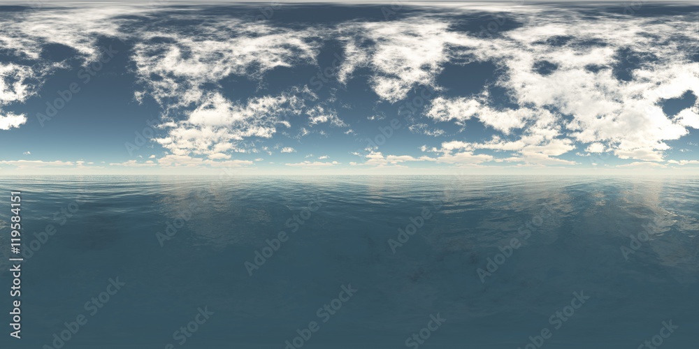 Fototapeta premium panorama of sea sunset. Environment map. HDRI map. Equirectangular projection. Spherical panorama. landscape 