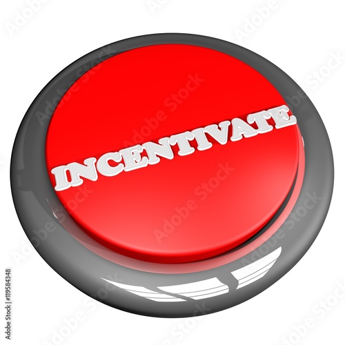 Incentivate button isolated over white photo