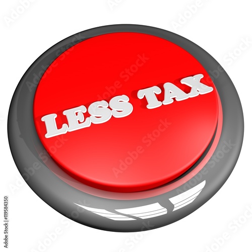 Less tax button isolated over white