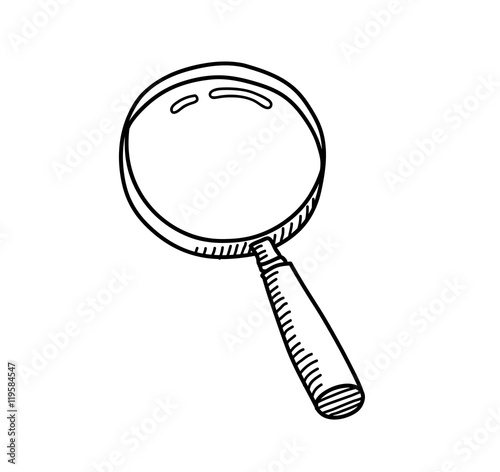 Magnifying Glass Doodle. A hand drawn vector doodle illustration of a magnifying glass.