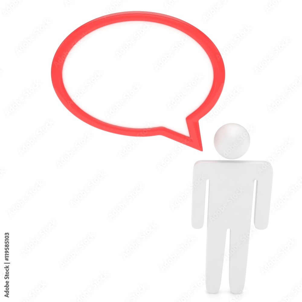 3d man with talk bubbles isolated over a white background. 3d rendering. 3d man with talk bubbles isolated over a white background. 3d rendering.